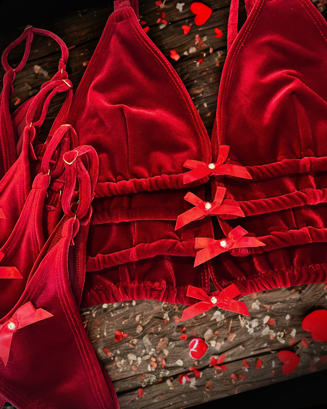 Spicy Red Velvet Bikini Set